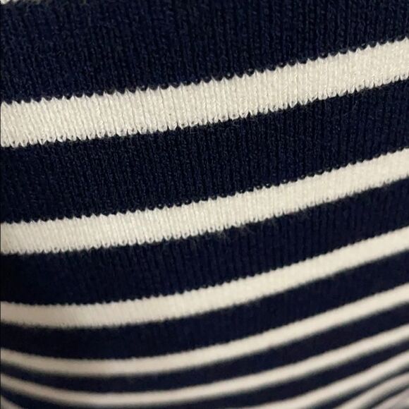 DKNY Navy White Striped Knit Sleeveless Dress SMALL - Picture 9 of 12